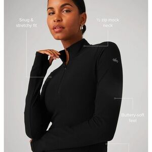 Alo Black Soft 1/2 Zip Top